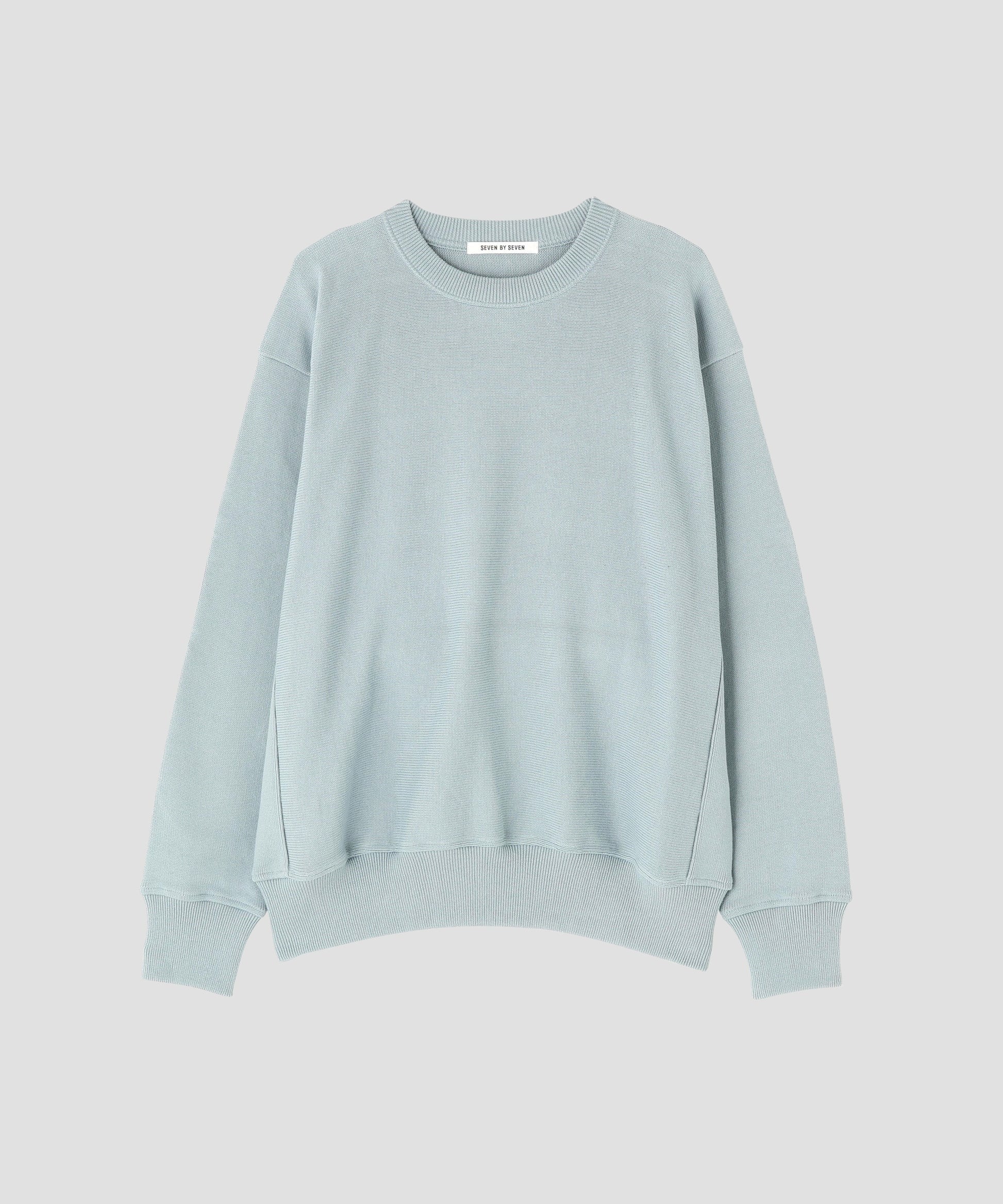 CREW NECK KNIT SWEAT -Tight Tension Cotton-