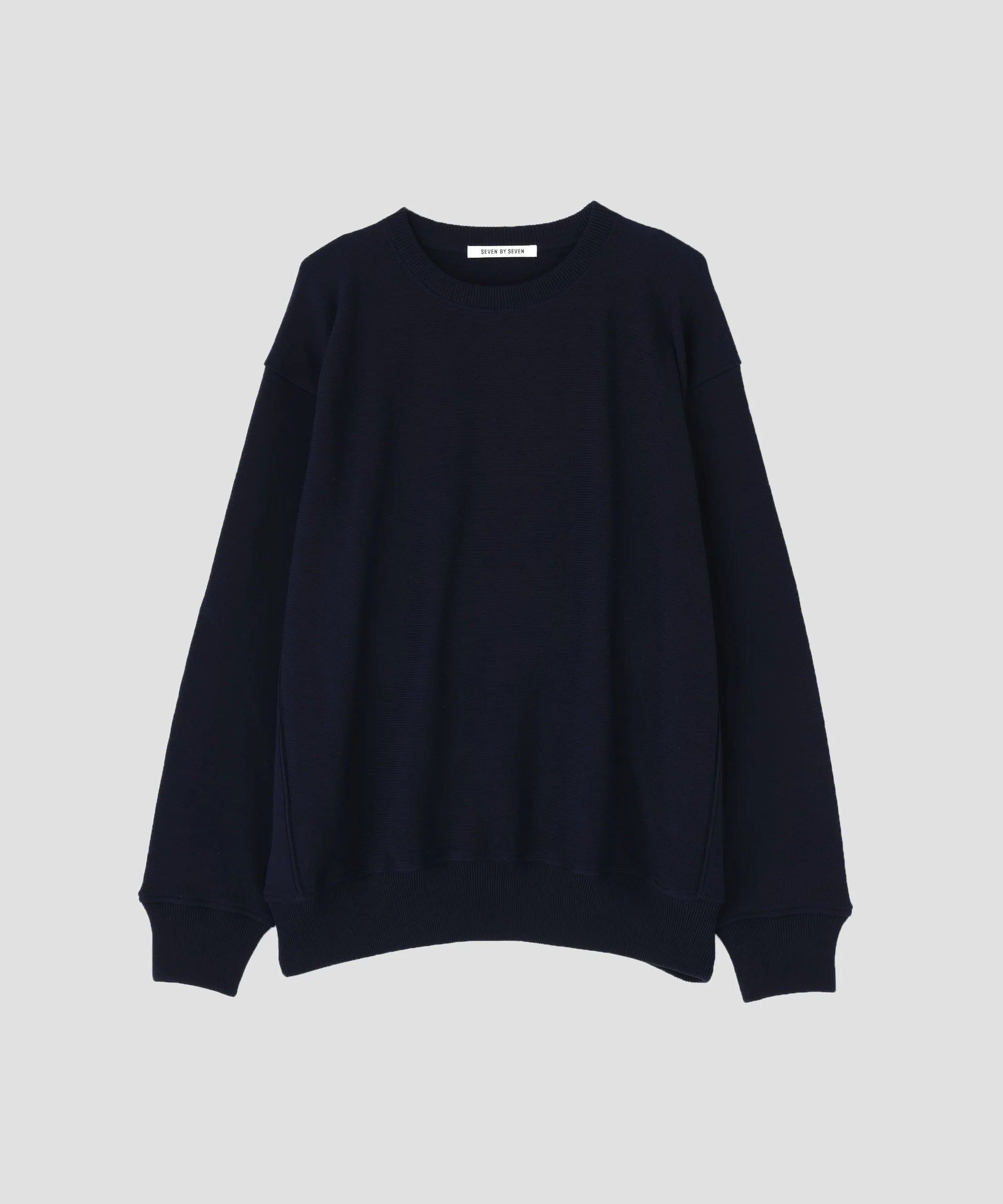 CREW NECK KNIT SWEAT -Tight Tension Cotton-