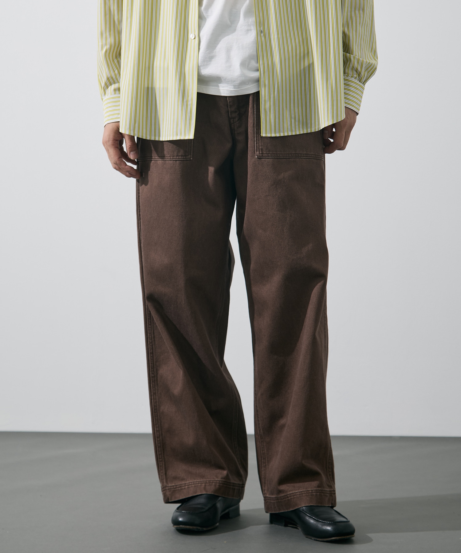 SUN-FADED COTTON TWILL PANTS