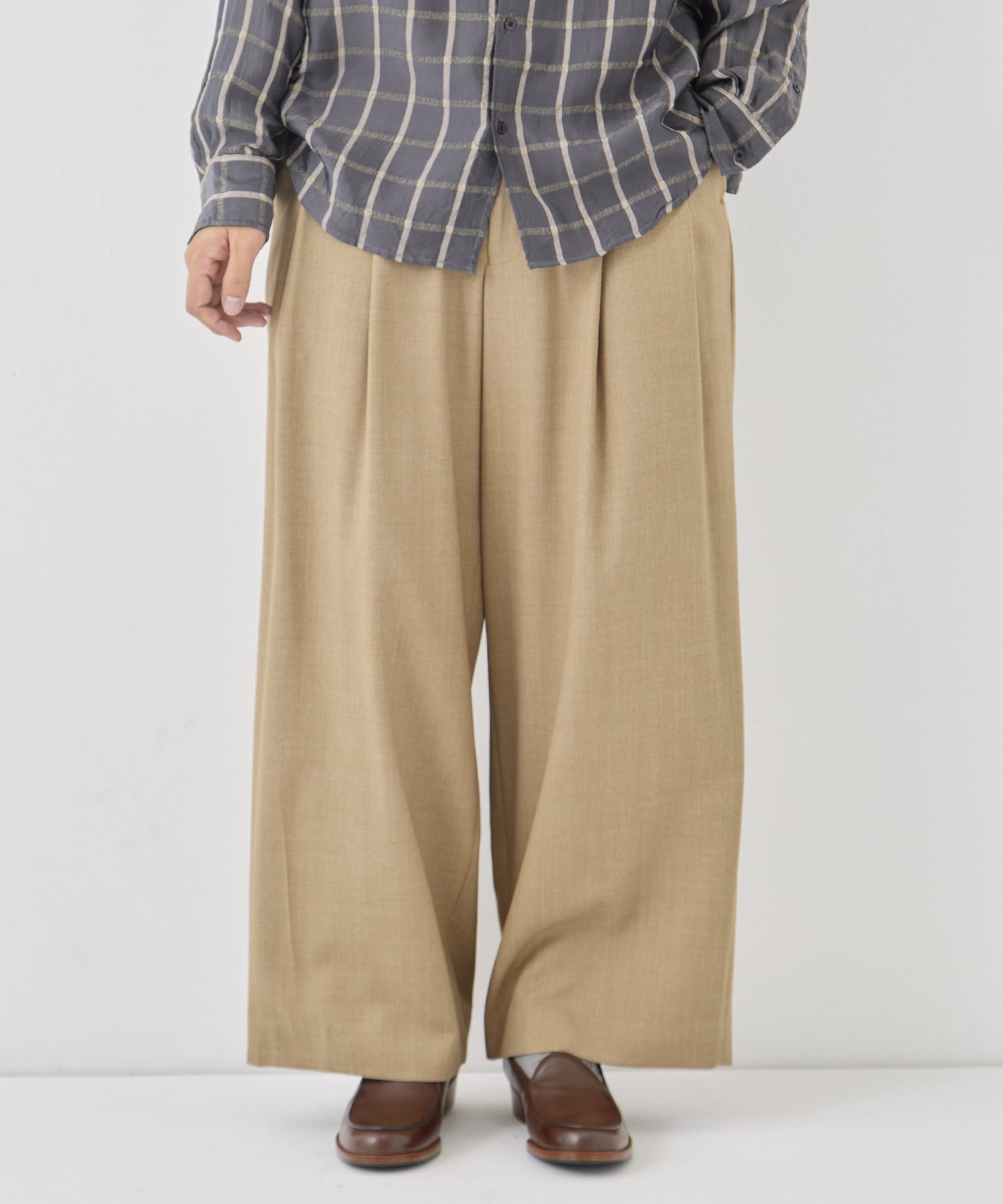 DOUBLE PLEATED BUGGY TROUSERS