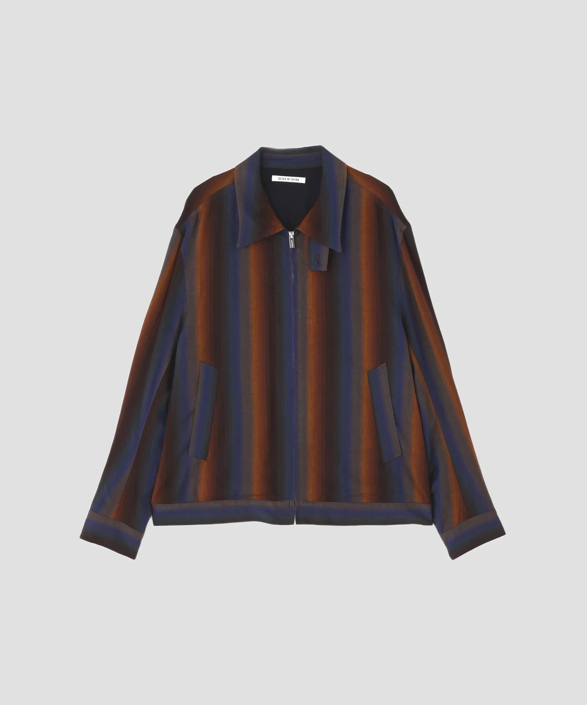 DRIZZLER JACKET -Wool Rayon Gradetion stripe-