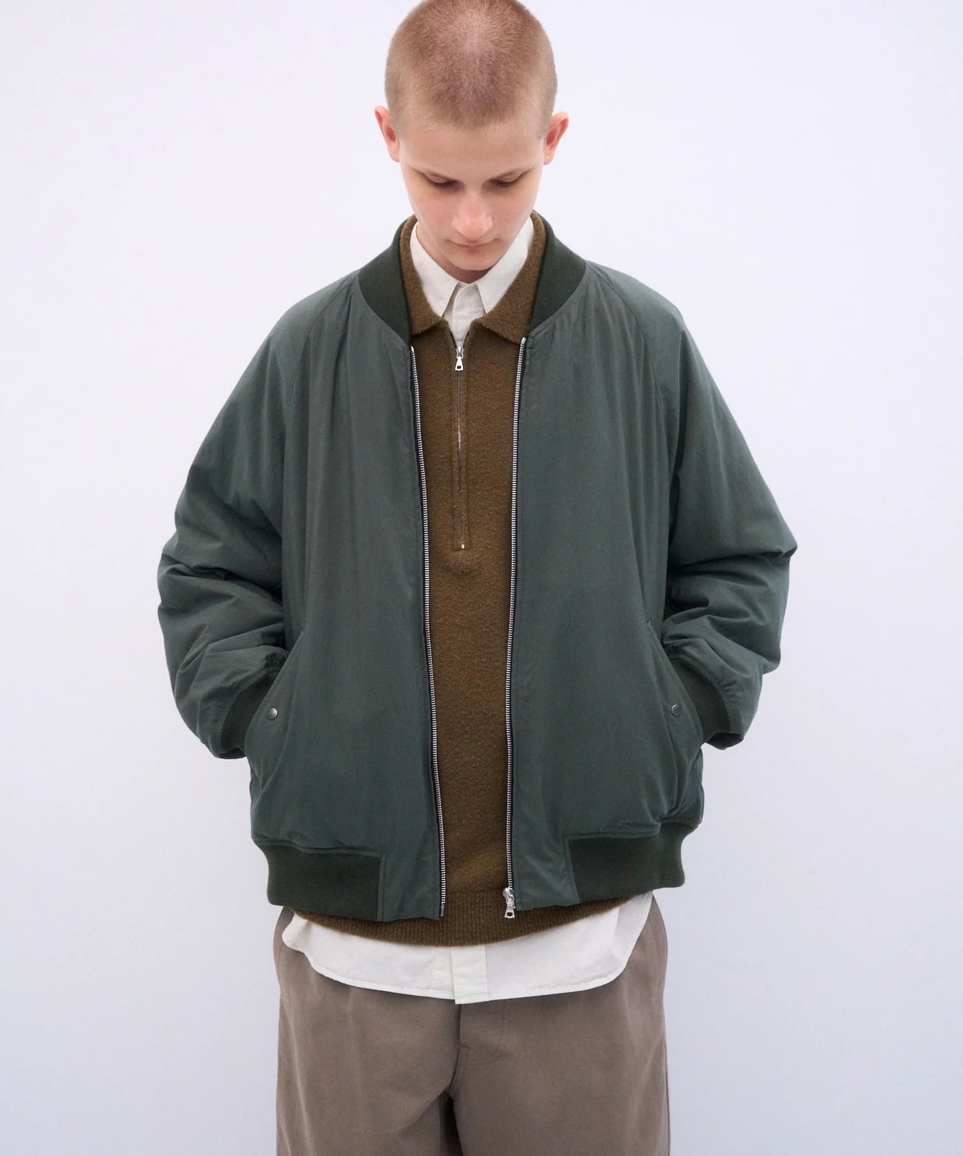 FIBRIL NYLON SATIN FLIGHT JACKET