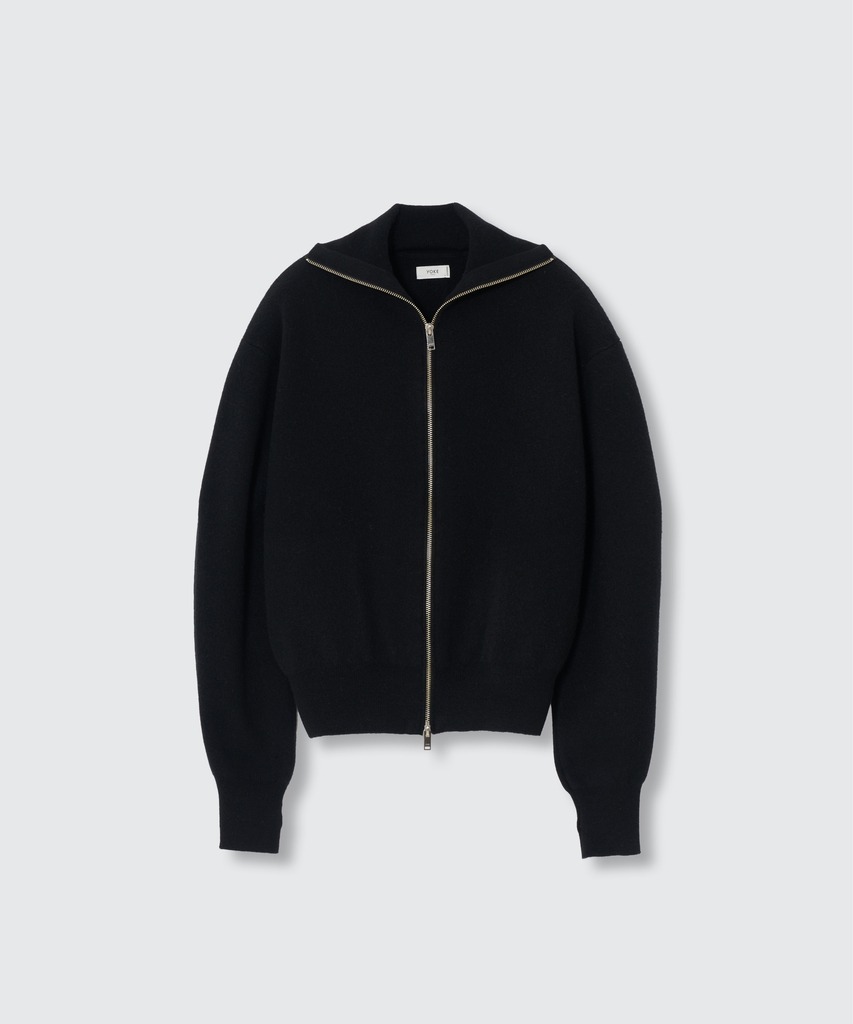 Cashmere High neck Zip Blouson