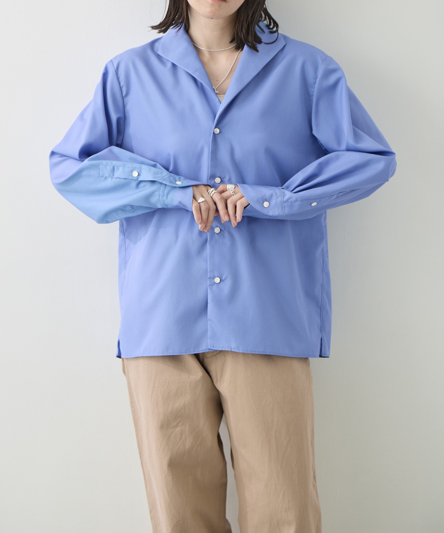 Cotton Broad French Shawl Collar Shirt