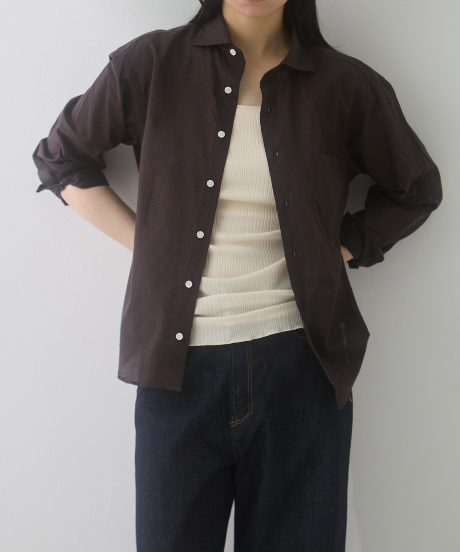 COTTON SILK CHECK SHIRT