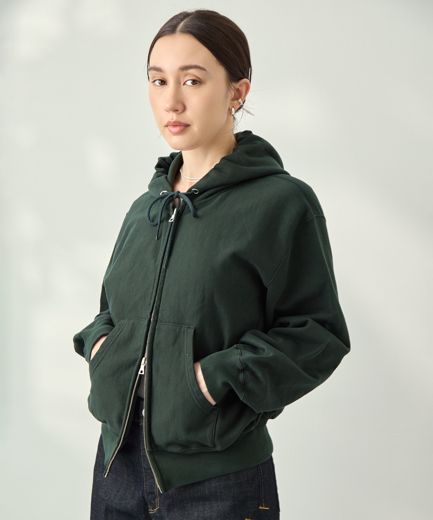 Thin-Sweat Hoodie Zip