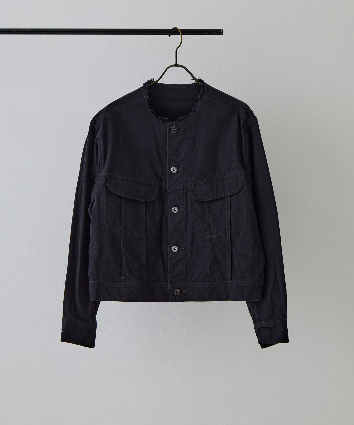 Hard Twist Gabardine Collarless Jacket