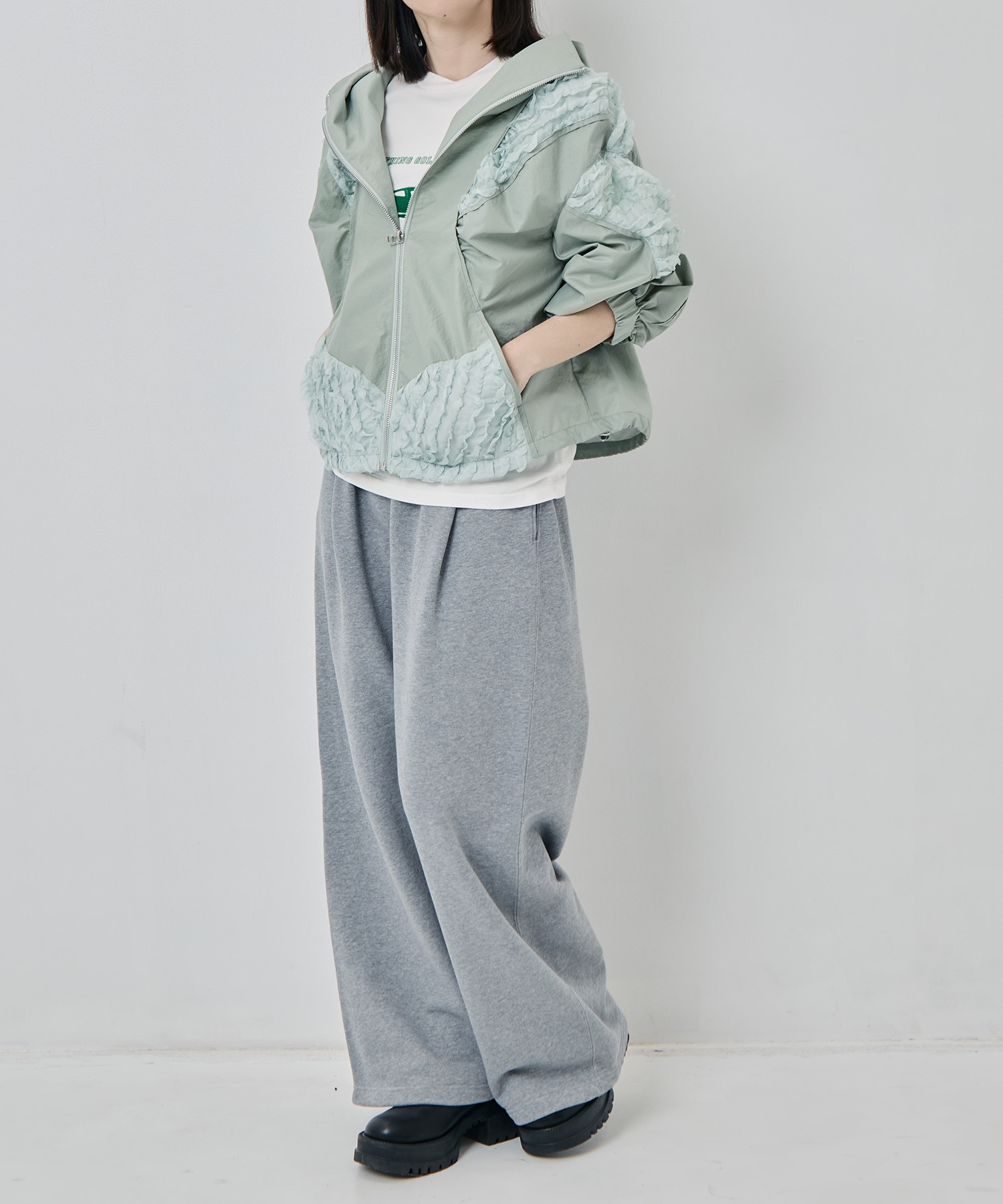 RUFFLE CHIFFON BLOUSON