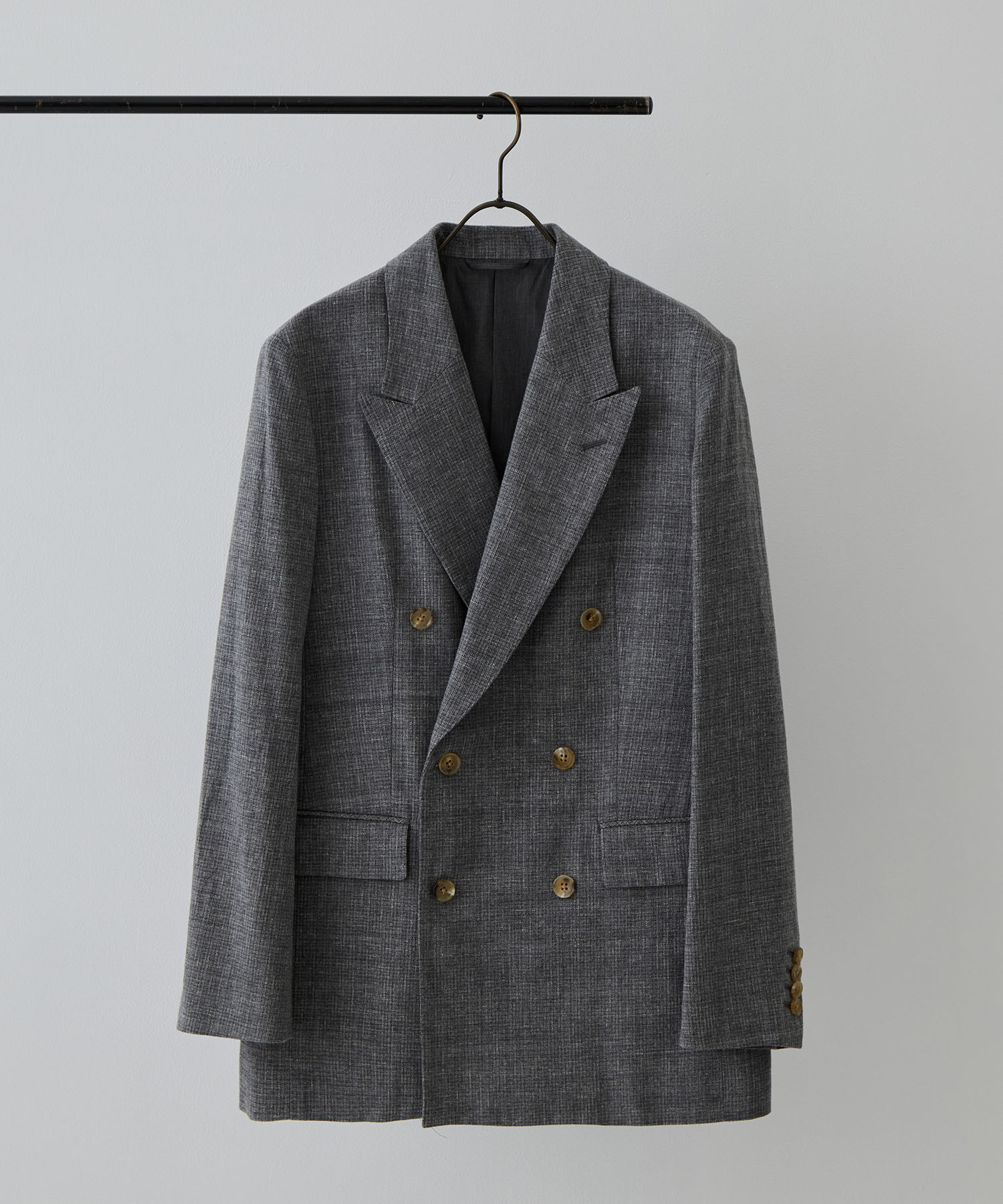 Mix Heather Cotton Double-Breasted Jacket