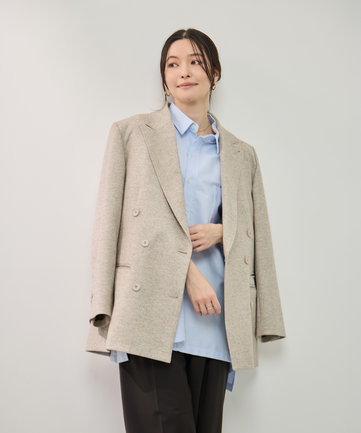 ミックスウールツイードダブルジャケット