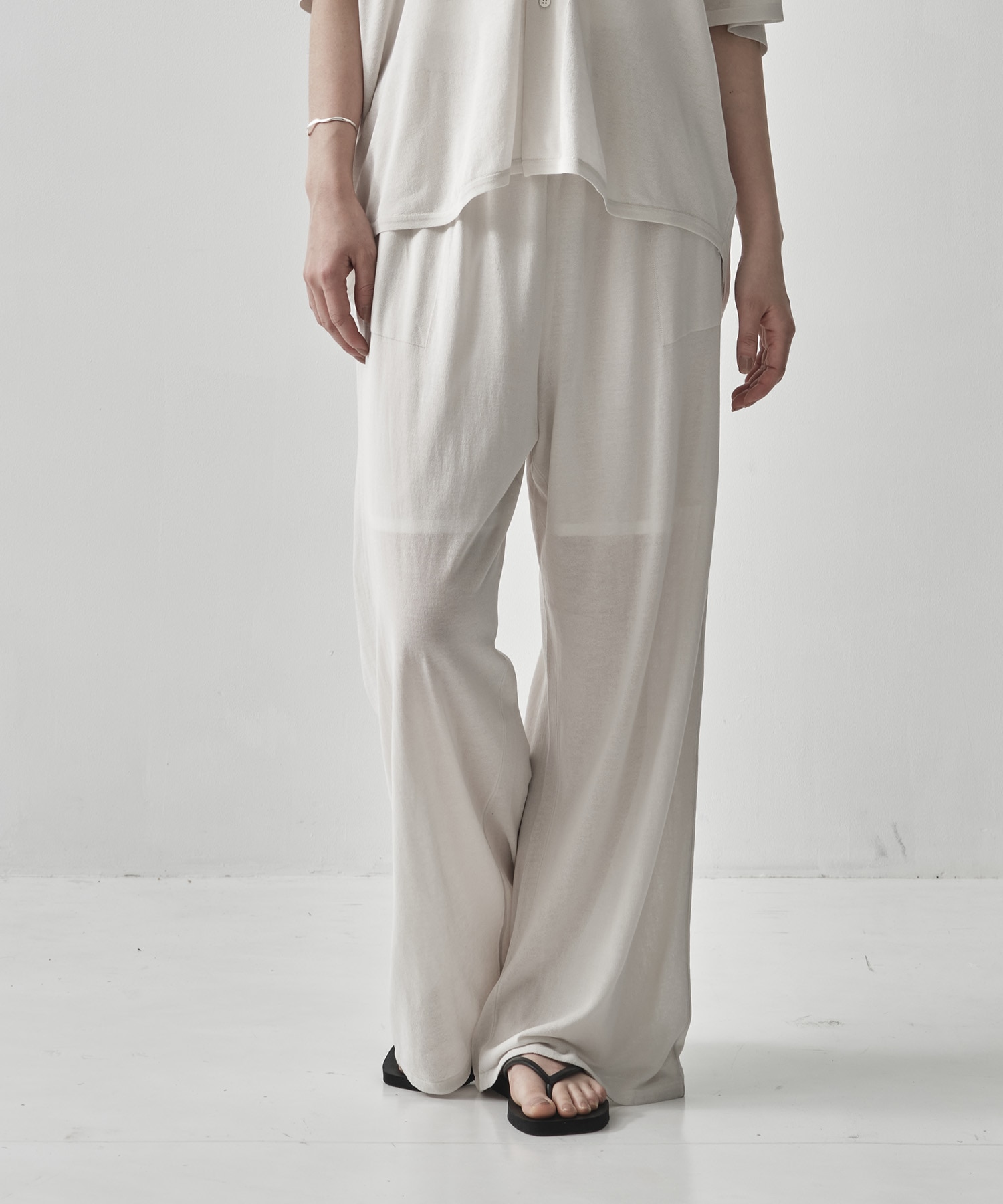 HIGH TWIST COTTON WIDE EASY PANTS