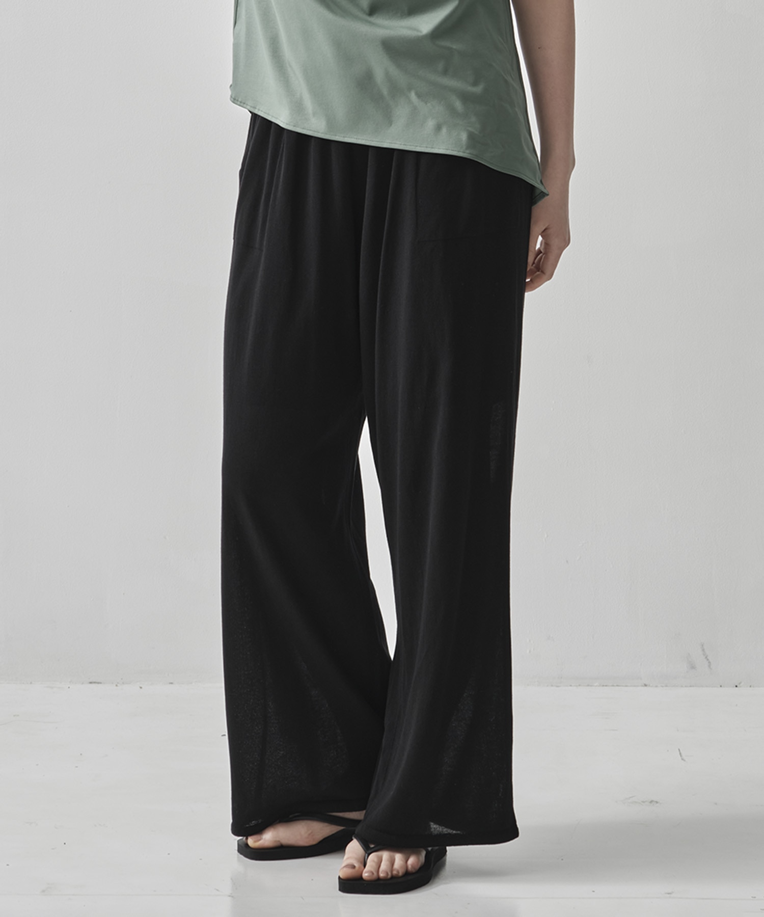 HIGH TWIST COTTON WIDE EASY PANTS