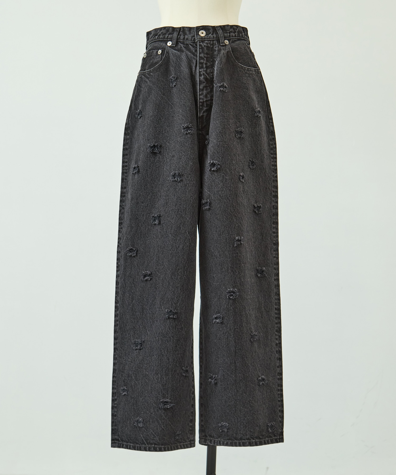 Dot Hole Denim Pants