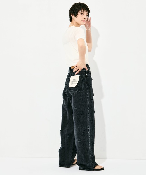 Dot Hole Denim Pants