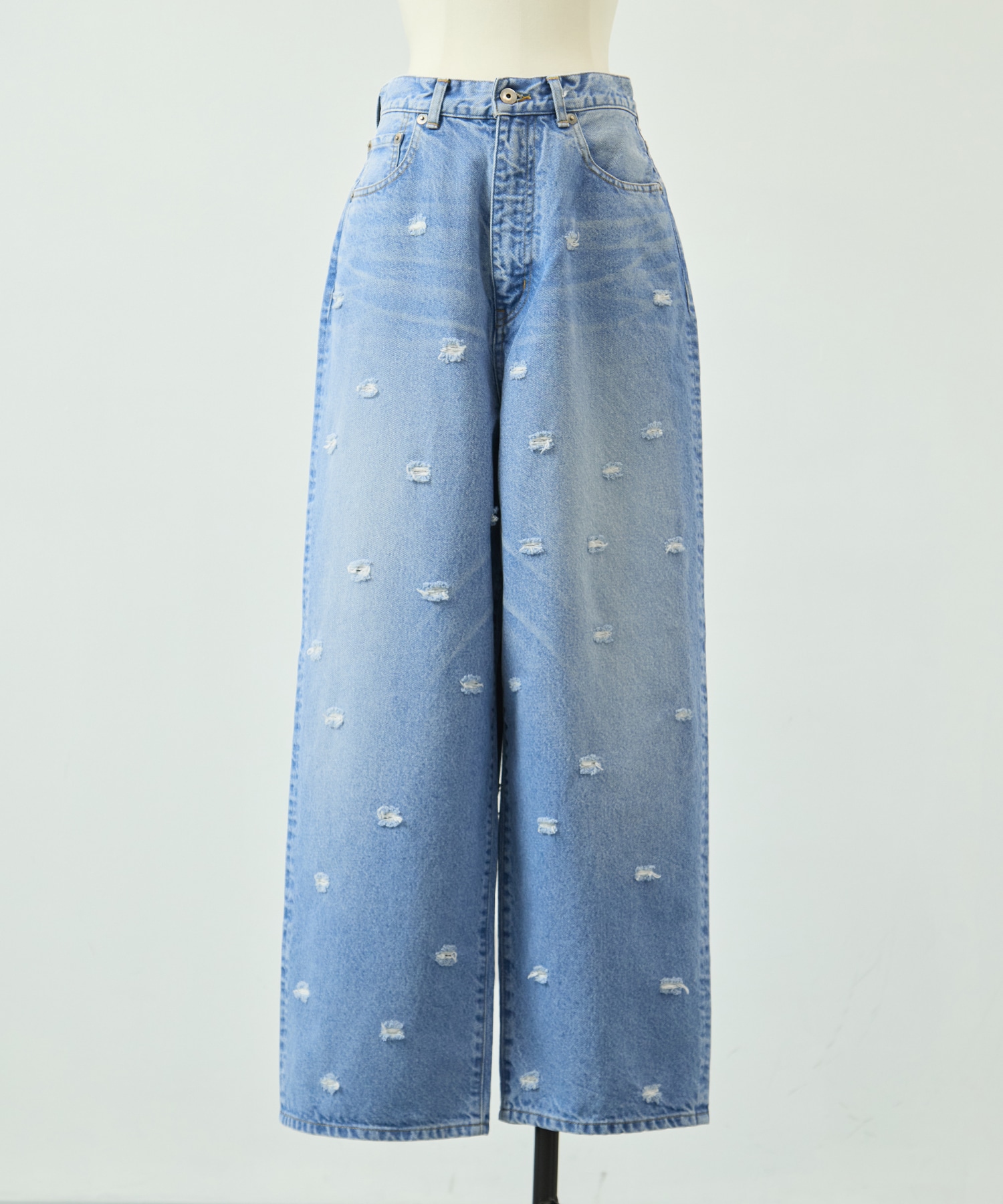 Dot Hole Denim Pants