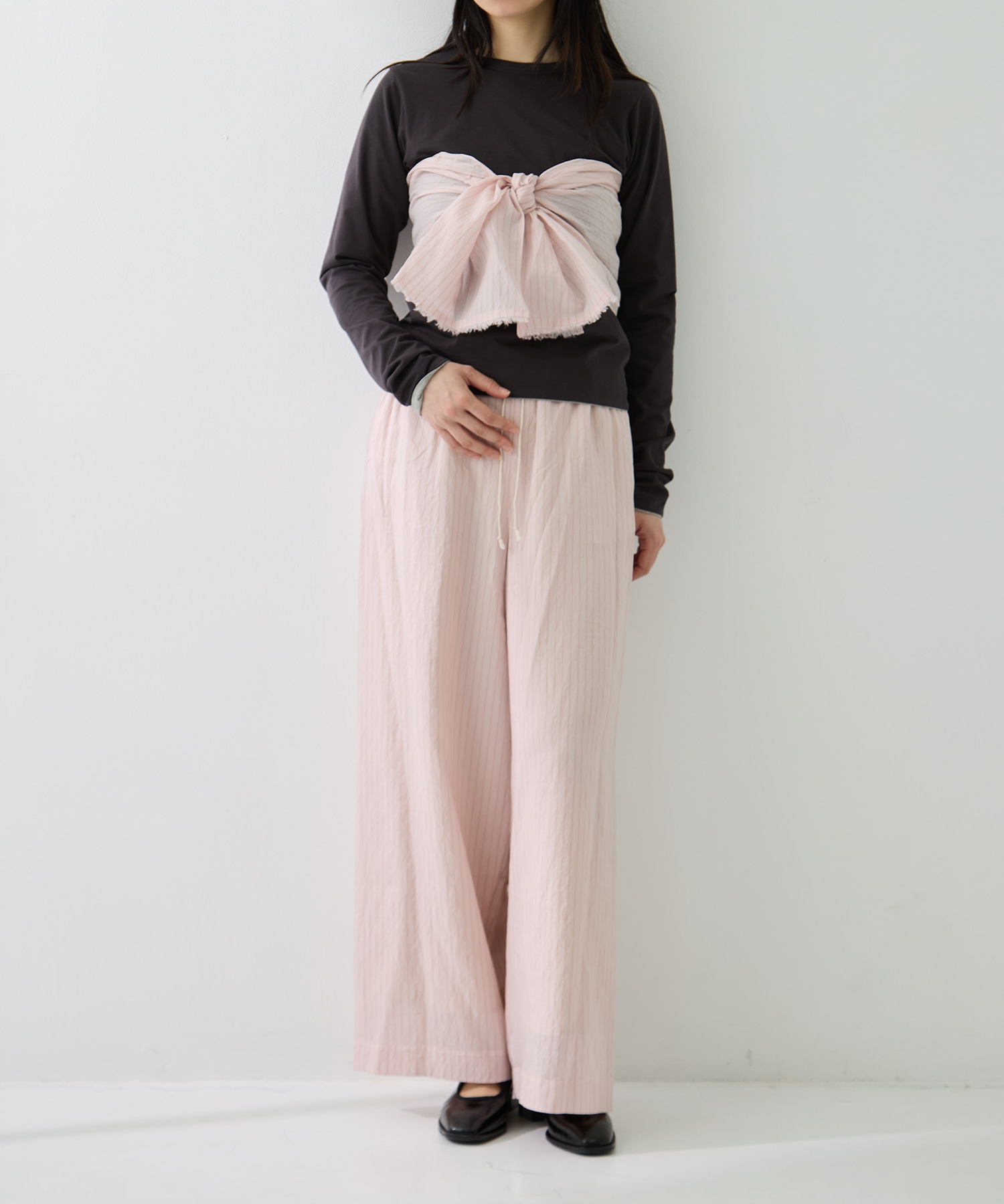 STRIPE PANTS W/BELT