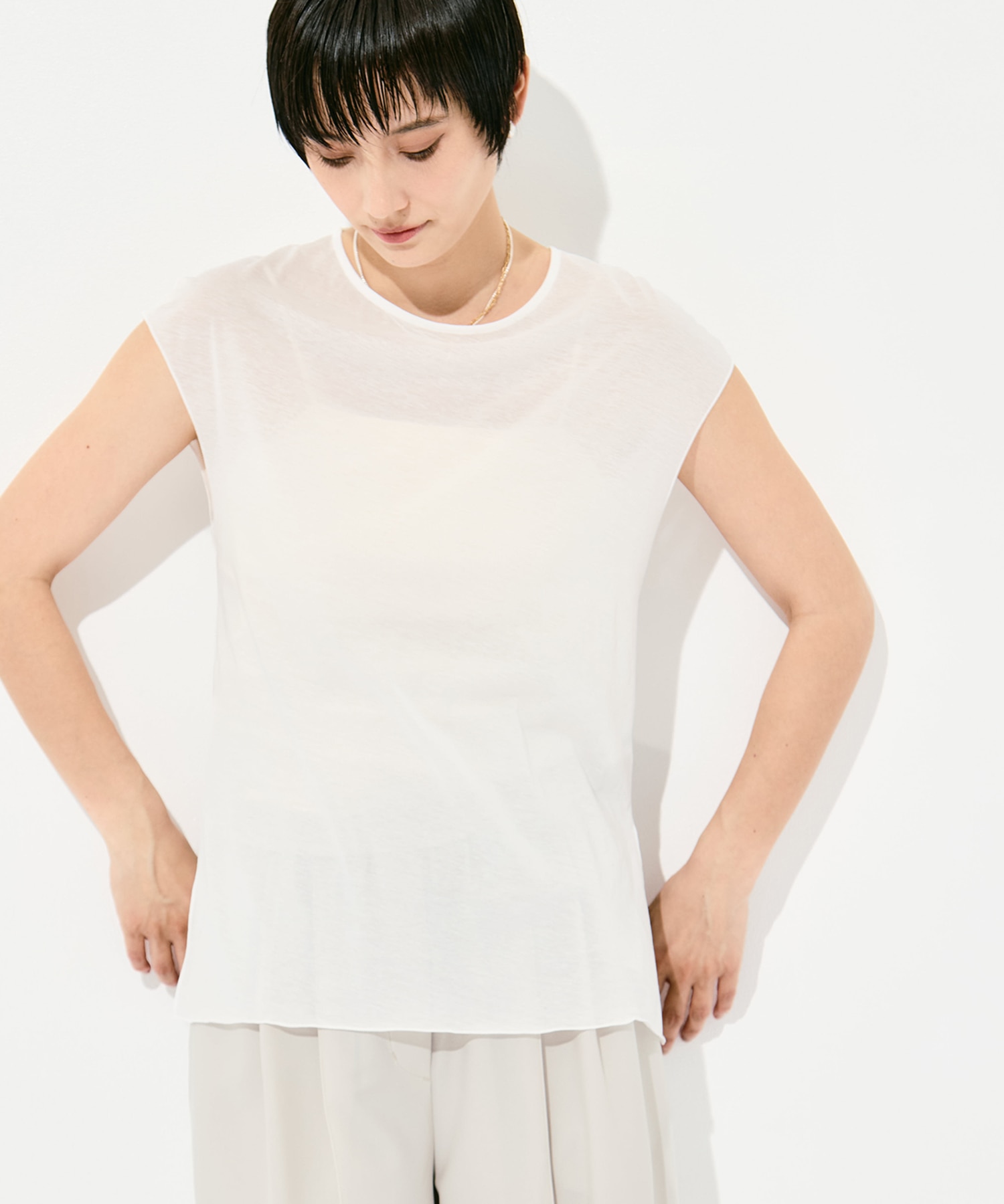 Side Slit French Sleeve T