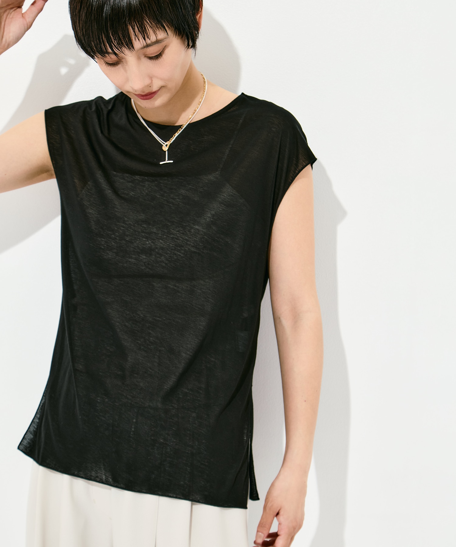 Side Slit French Sleeve T