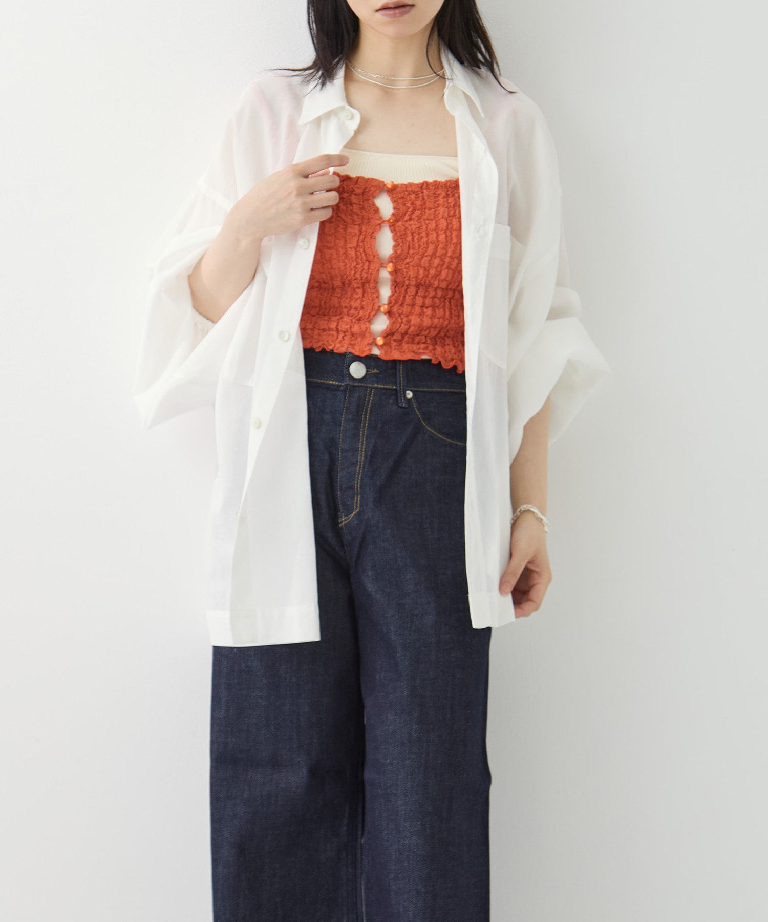 Shrink Lace Frill Camisole