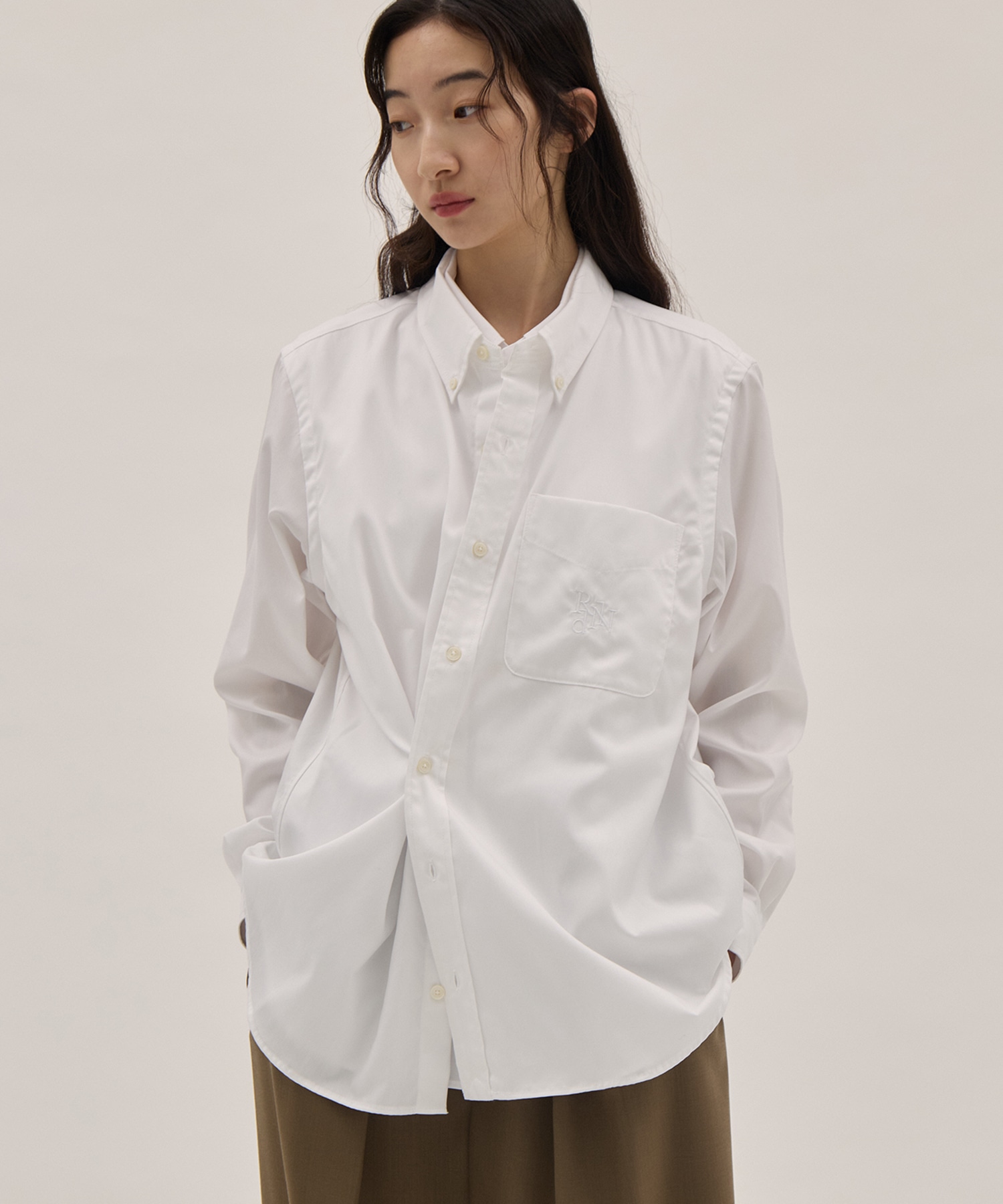 Double Layer Button-down Shirt - Oxford