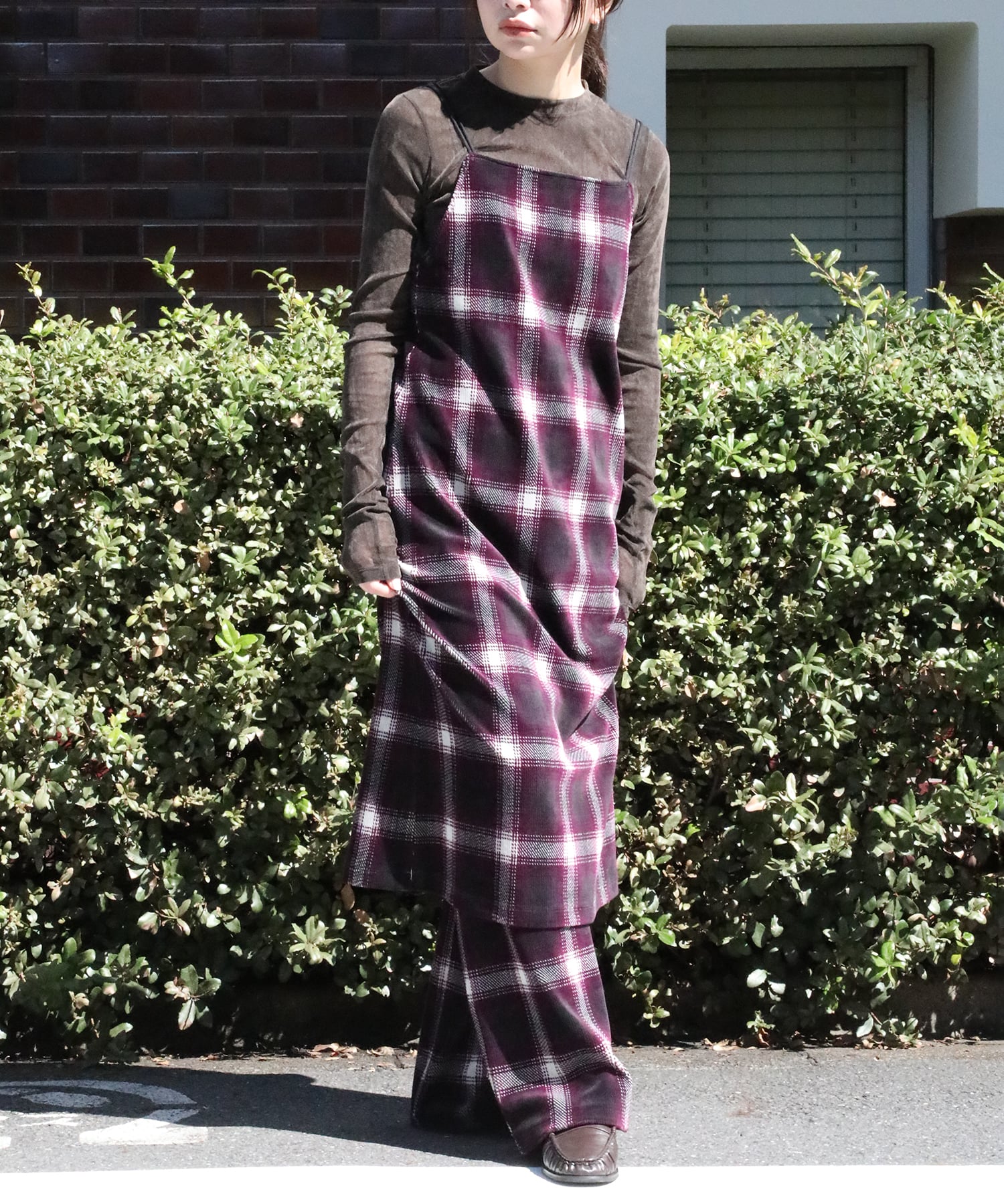 別注Ombre Check Camisole Dress