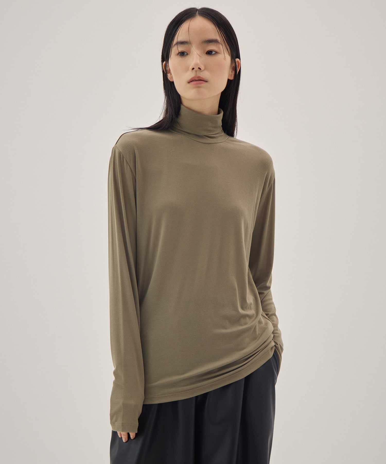 Stretch jersey super high neck