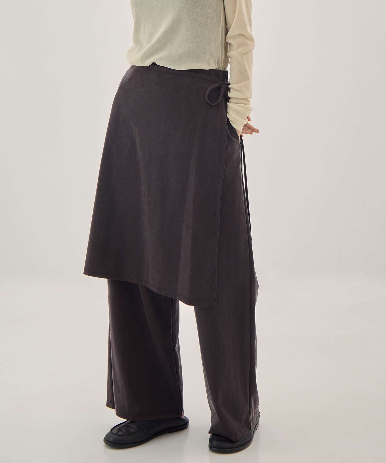 Peach Saten Layered Apron Pants