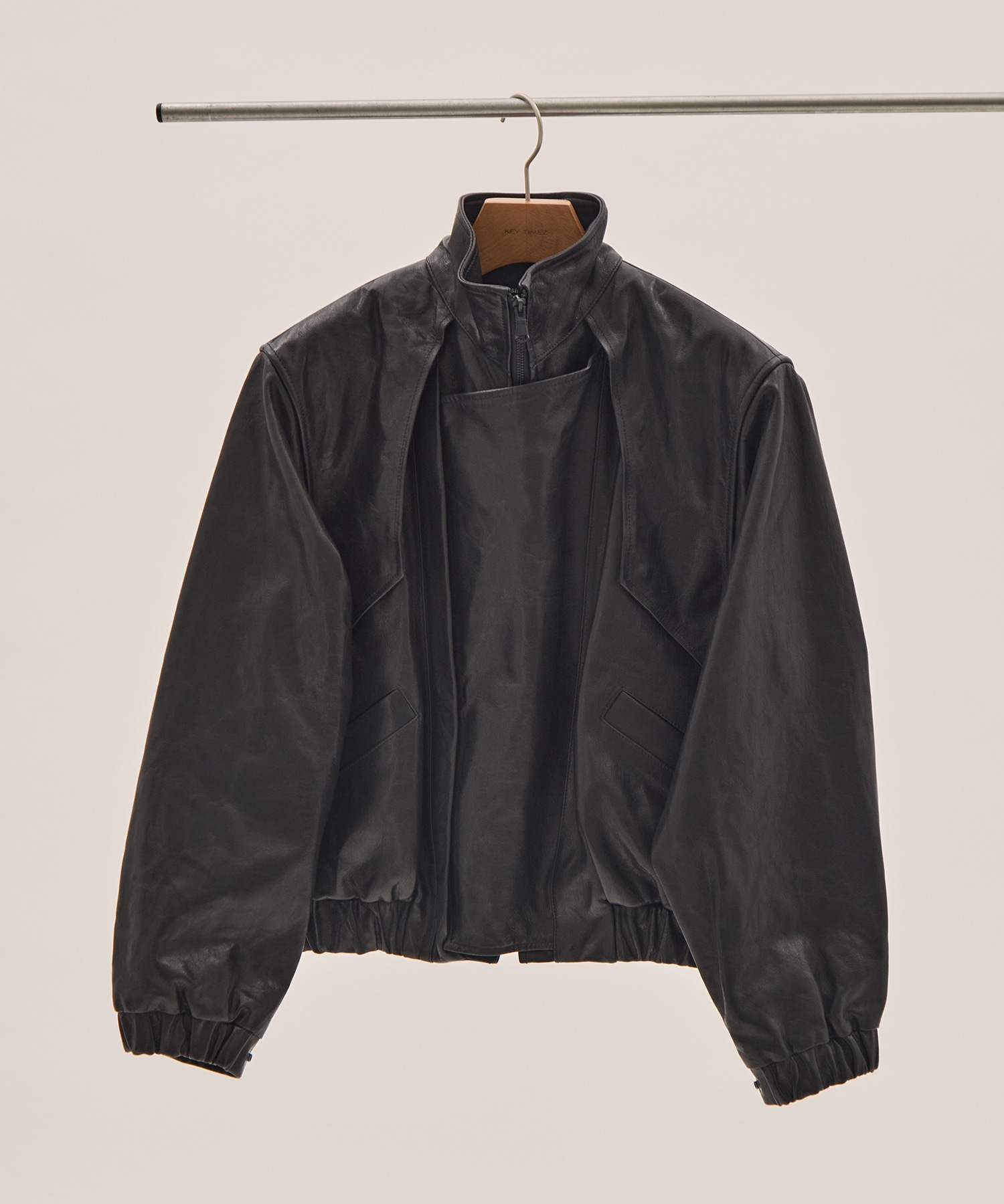 Goat leather short blouson