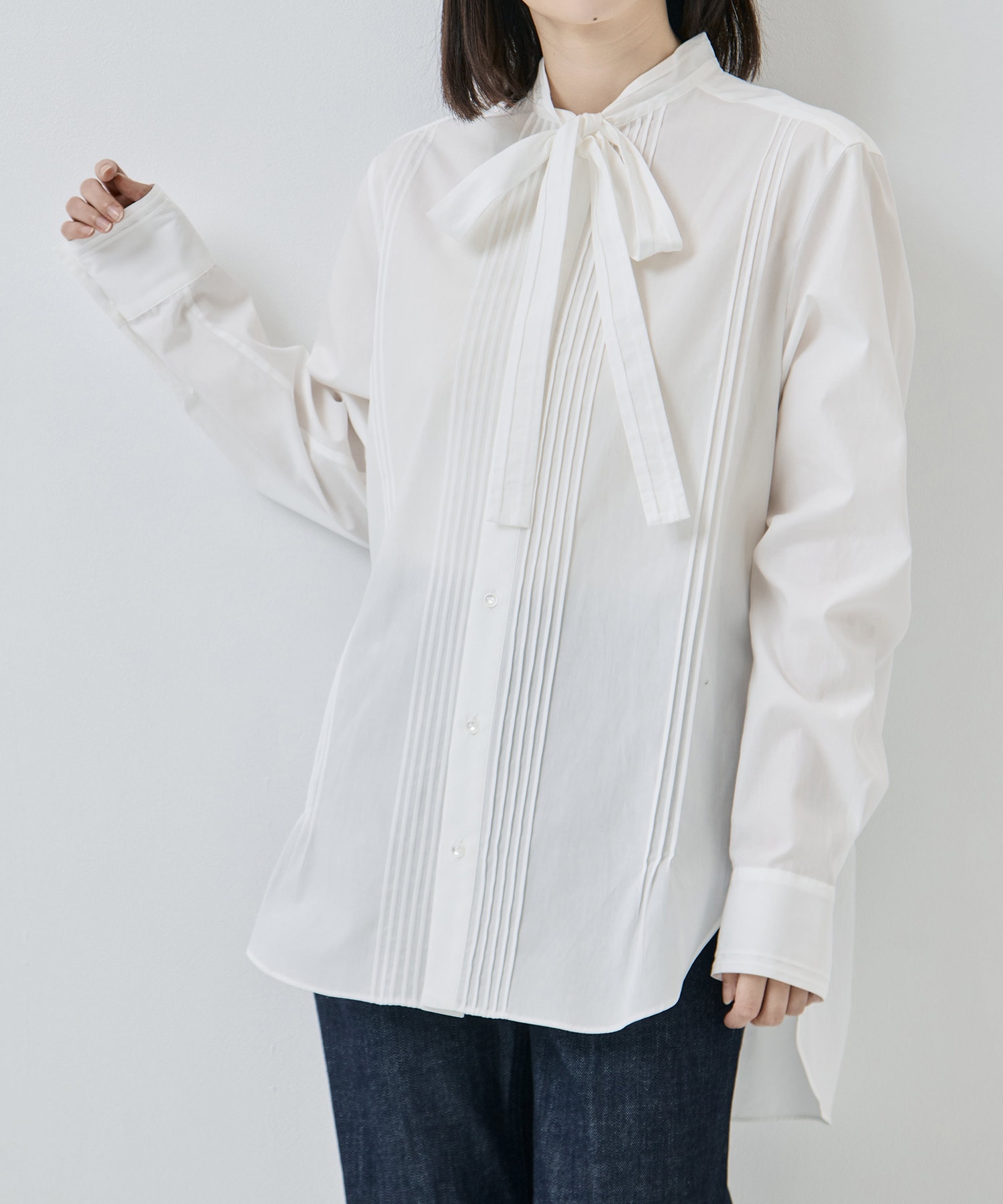 Ribbon Tie Blouse - Solid＆Leopard