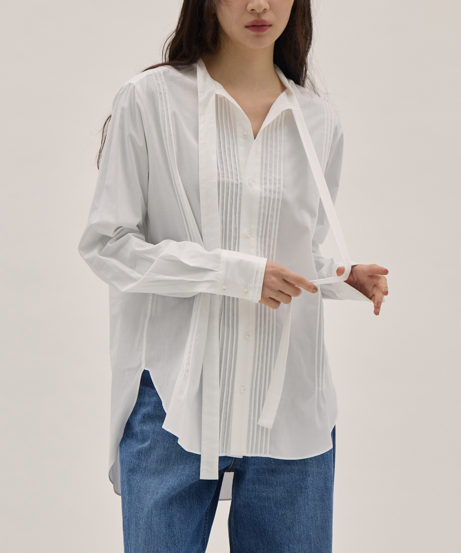 Ribbon Tie Blouse - Solid＆Leopard
