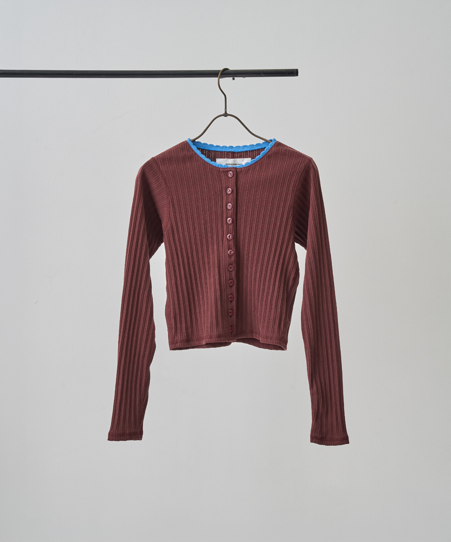 COTTON EYELET RIB CARDIGAN