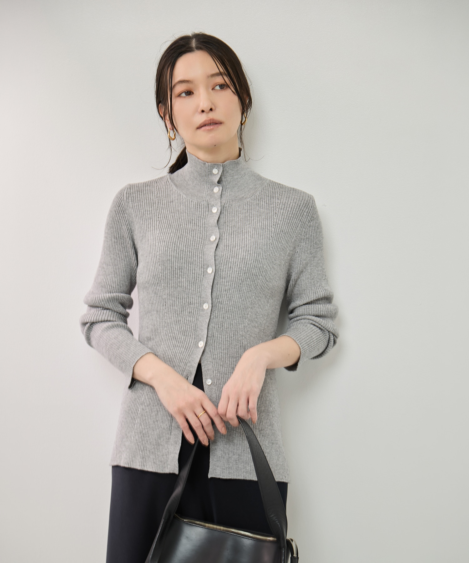 カシミアブレンドニットカーディガン