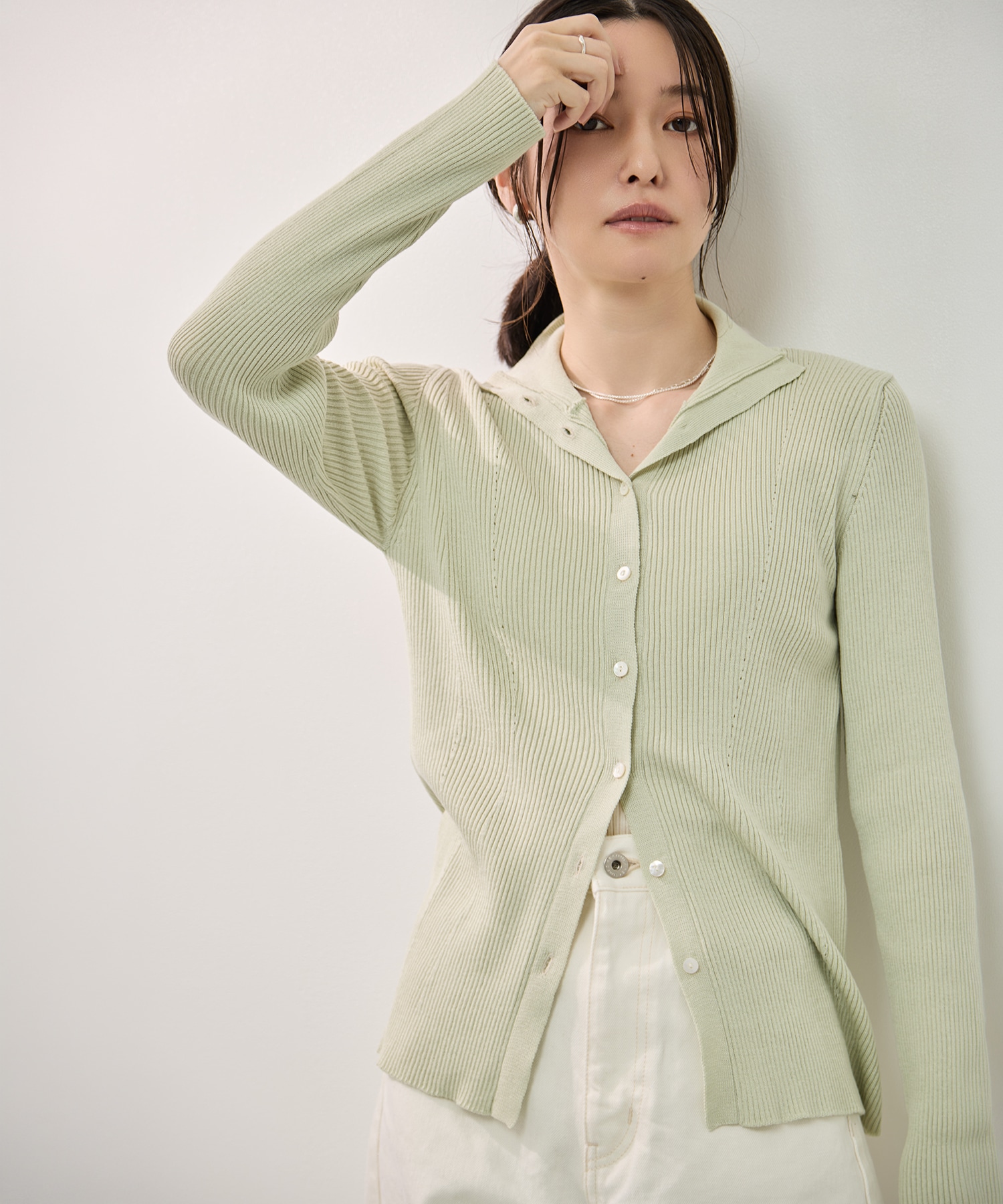 カシミアブレンドニットカーディガン