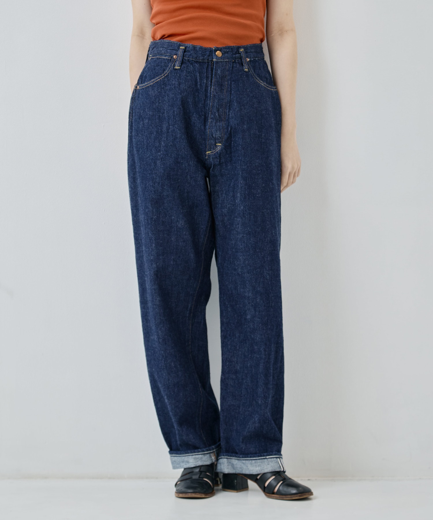 HIGH WAIST SELVEDGE DENIM PANTS/JASMIN