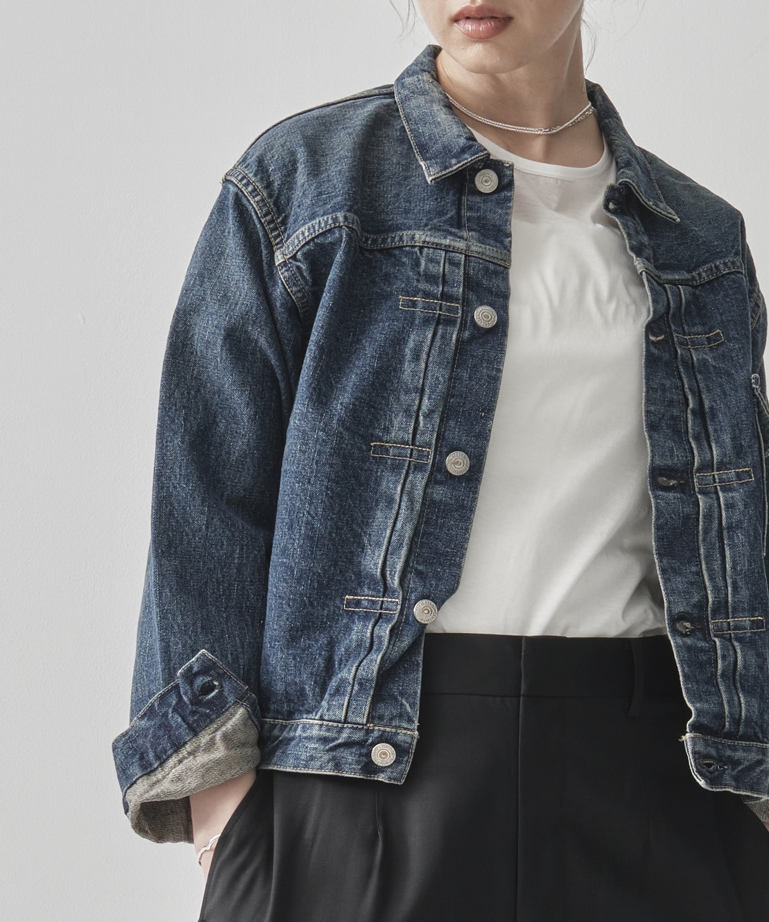 TYPE1 40s PLEATED FRONT BLOUSE USED WASH/UNISEX