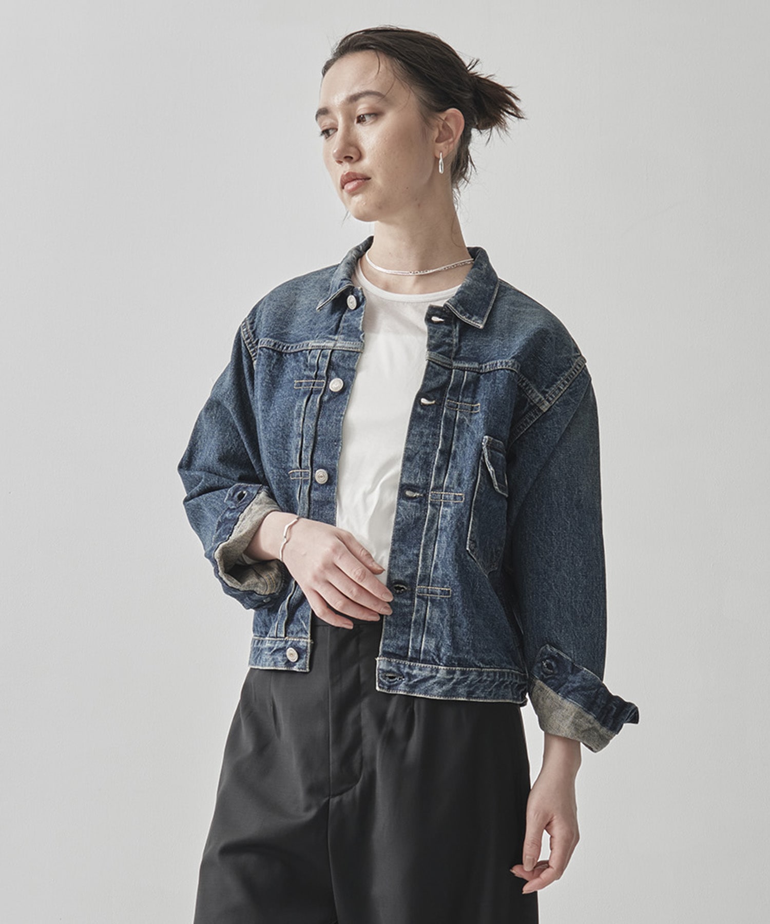 TYPE1 40s PLEATED FRONT BLOUSE USED WASH/UNISEX