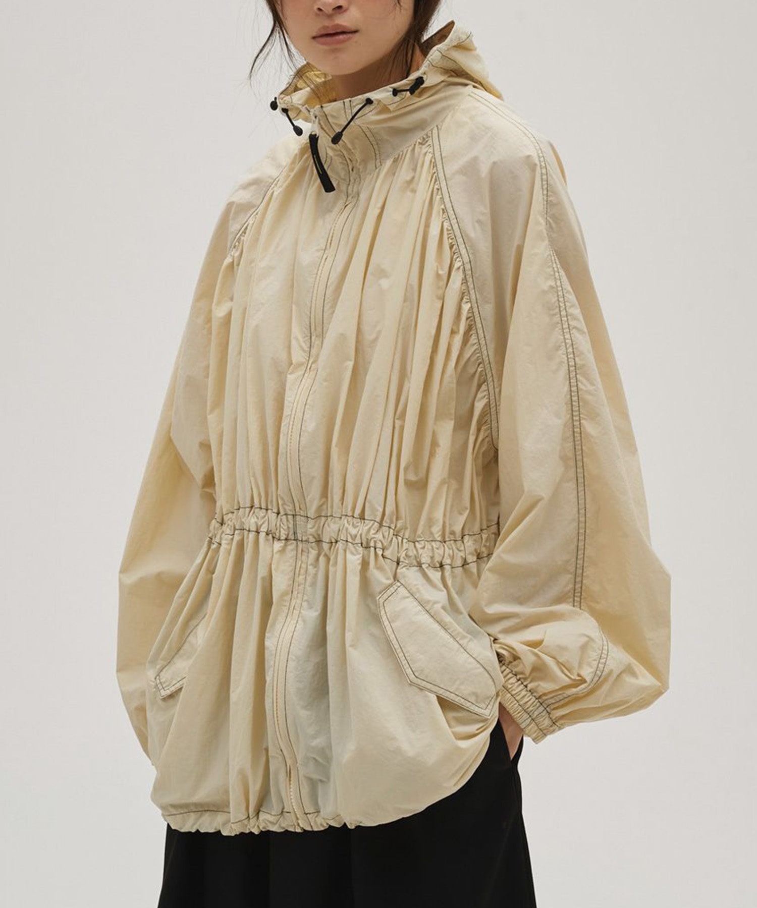 Nylon Gather Blouson