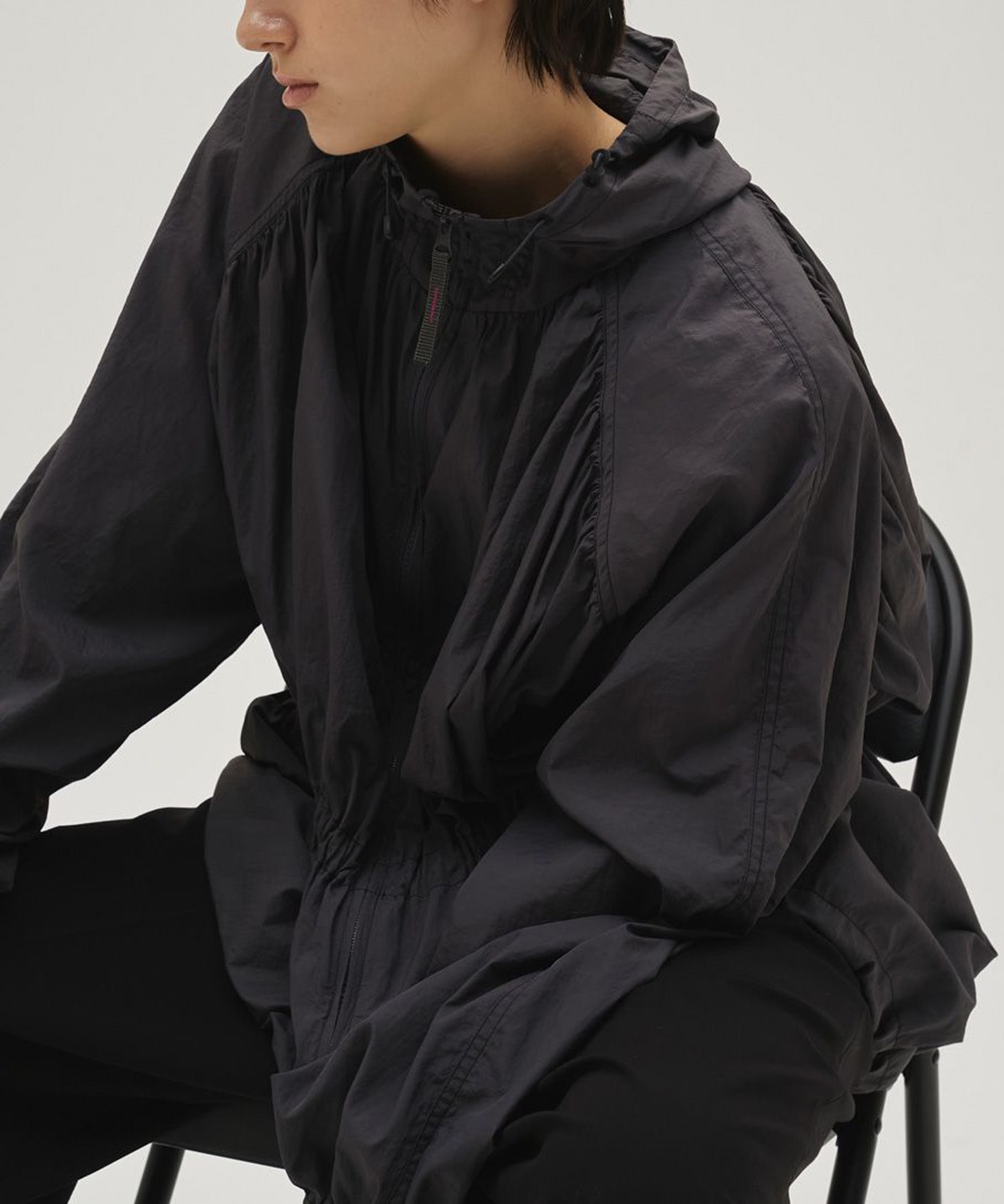 Nylon Gather Blouson