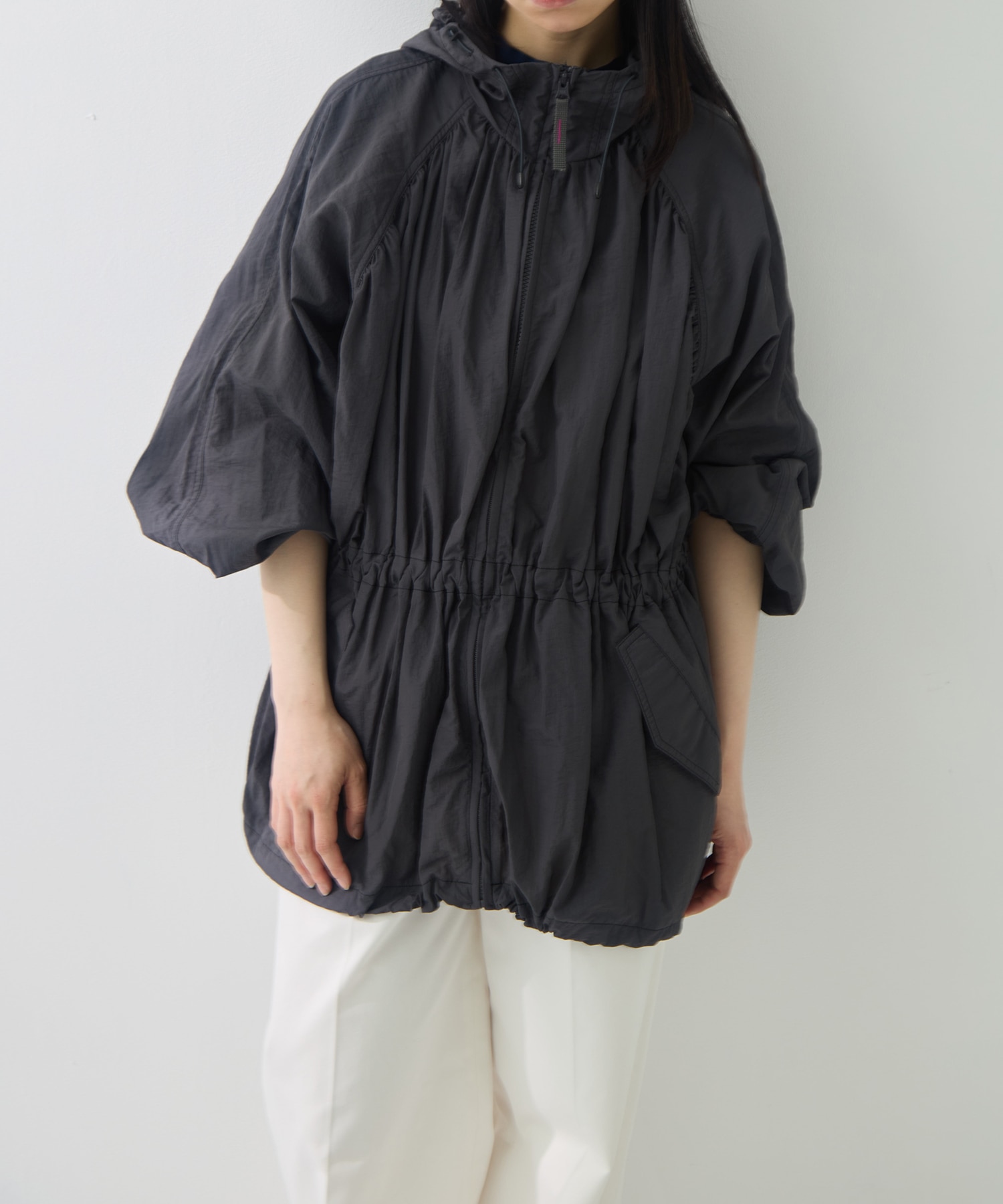 Nylon Gather Blouson