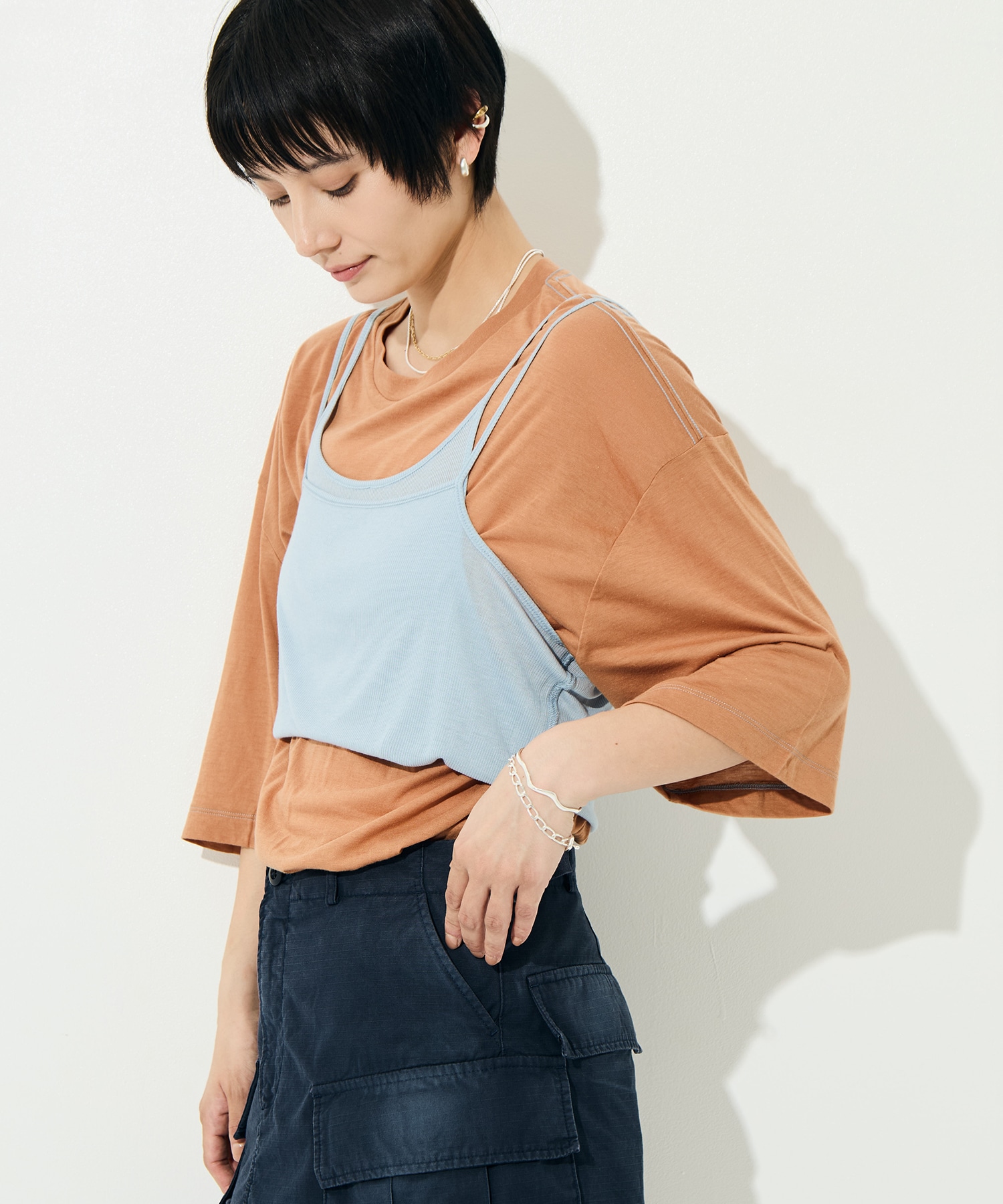 Camisole Top & Loose-fitting Tee - Unit Tops
