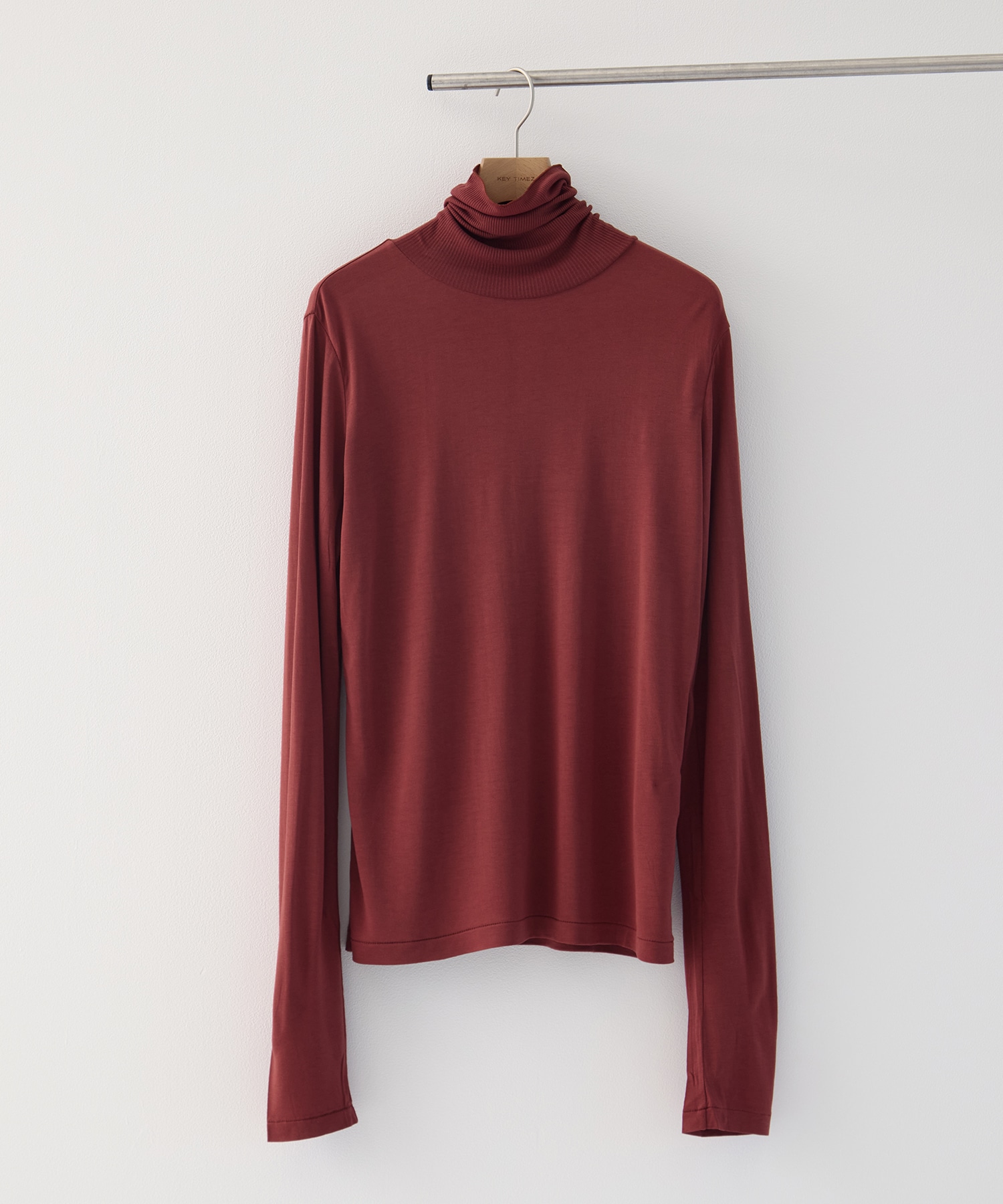 MODAL SILK JERSEY TURTLENECK PULLOVER