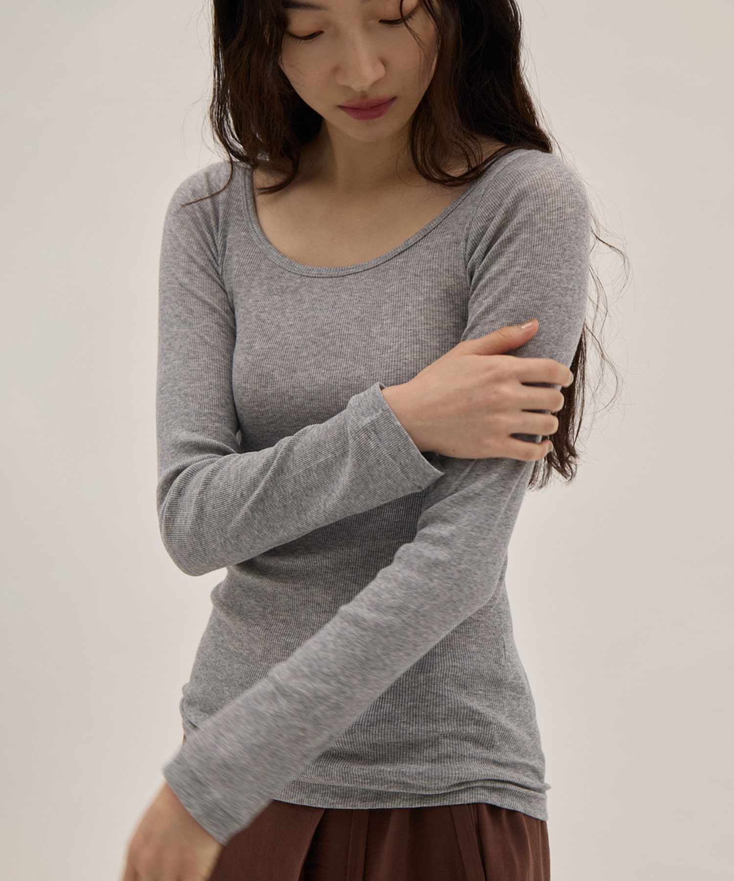 COMPACT RIB LONG SLEEVE T-SHIRT