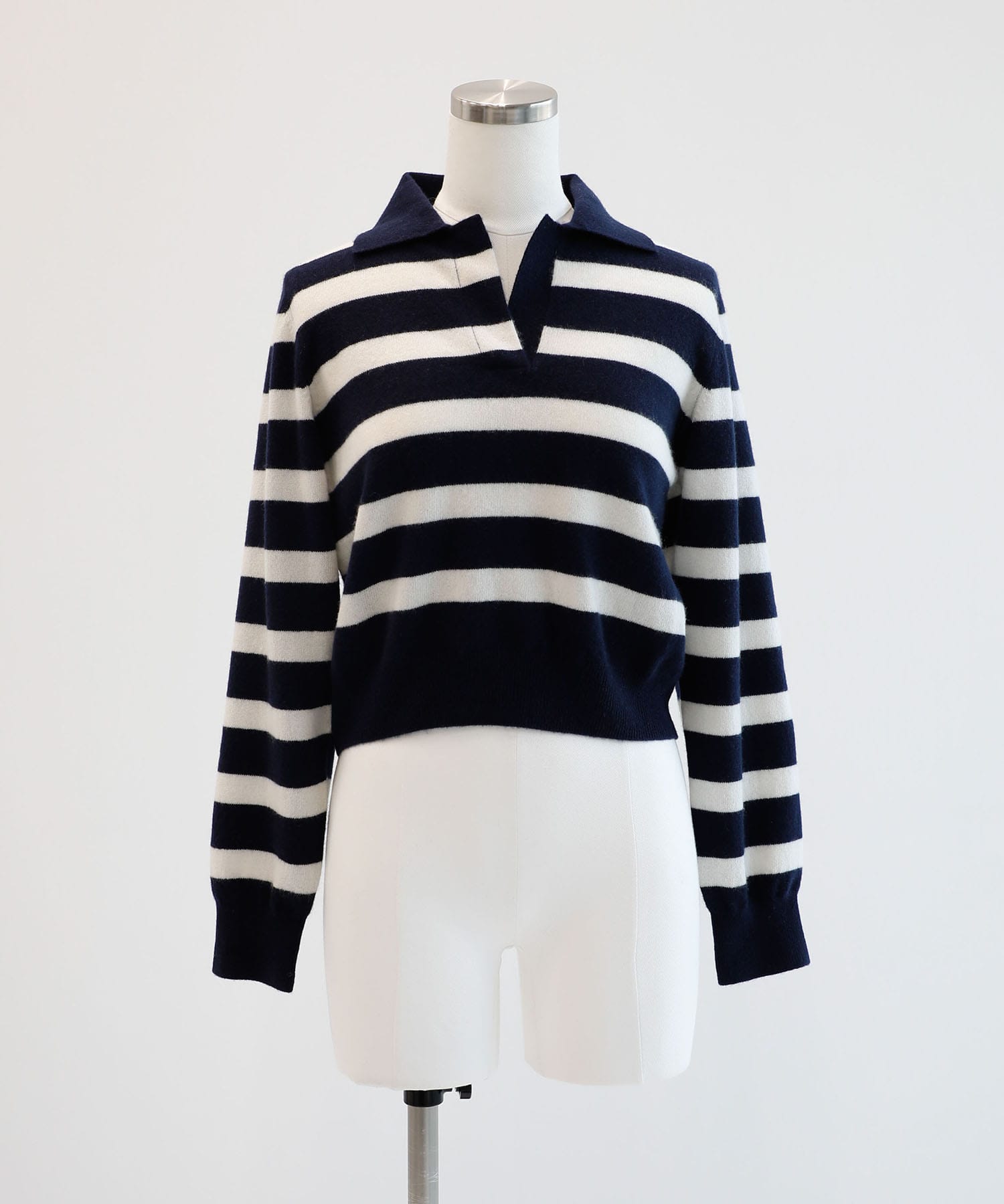 CASHMERE BORDER SKIPPER KNIT