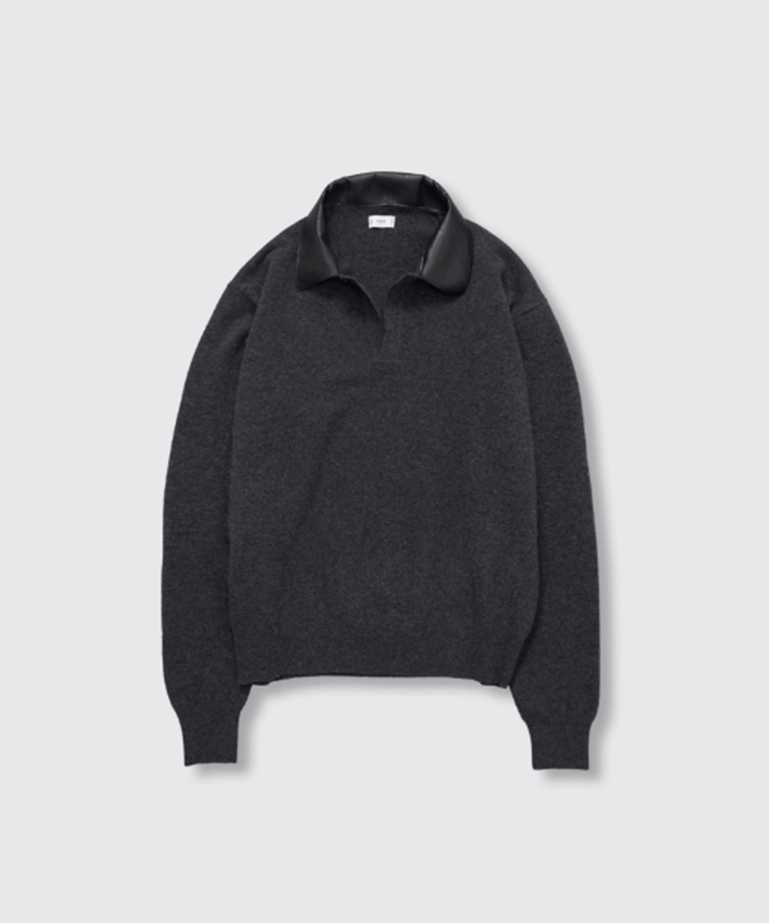 Leather-Trimmed Skipper Sweater