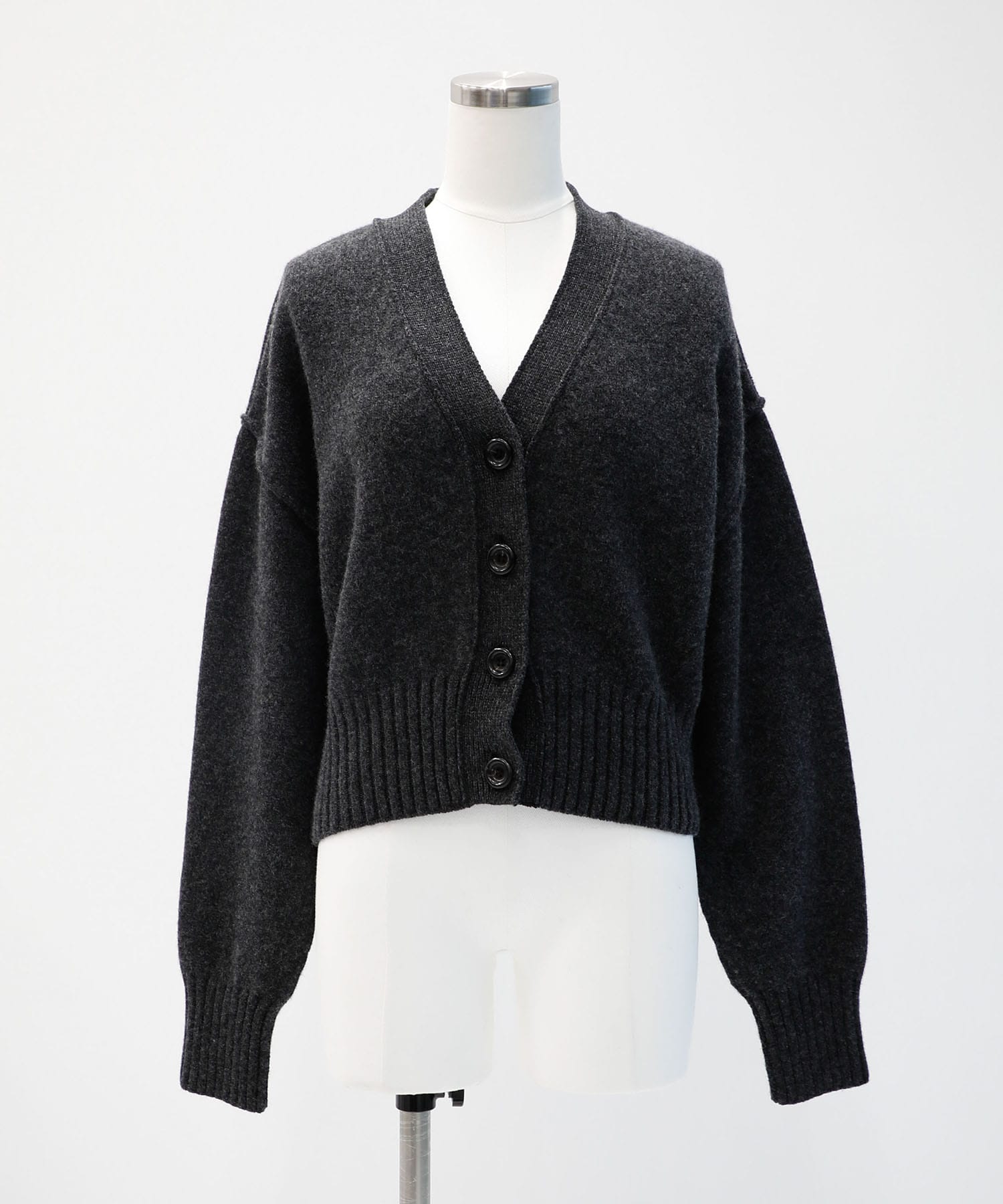 Wool Nylon Knit Short Cardigan